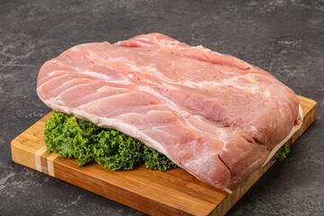 Raw pork loin for cooking