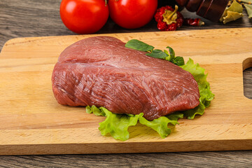 Raw beef piece for cooking