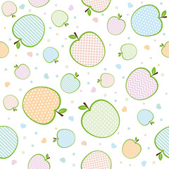 pattern of apples with an ornament, abstract vector illustration in vintage style