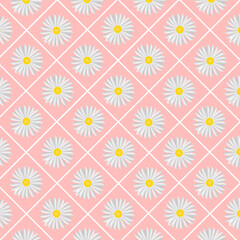 daisy flower pattern. sweet pastel Seamless abstract pattern on white background, Sweet pastel seamless decorating, wallpaper, fabric, backdrop, beautiful gift wrapping paper. vector illustration