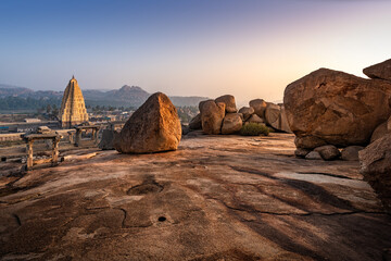 Stunning view at Sree Virupaksha Temple, Hampi, Karnataka, India