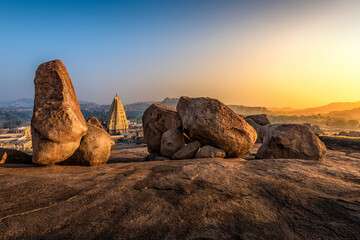 Fototapeta na wymiar Stunning view at Sree Virupaksha Temple, Hampi, Karnataka, India