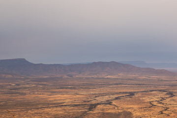 Landscape of the Knersvlakte as seen fromVanrhyns Pass near Nieuwoudtville in the Northern Cape of South Africa