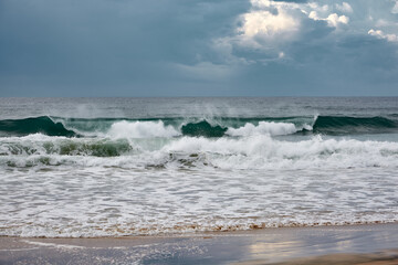 warm waves of the pacific ocean of the mexican coast