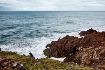 the pacific ocean to the horizon in mexico