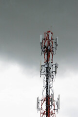 Antenna transmission communication. Cell phone signal base station.