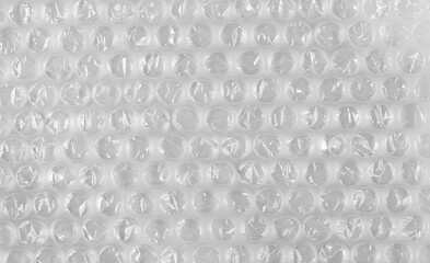 Bubble wrap protective packaging on white background and texture