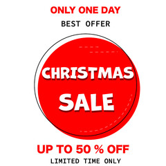 Christmas sale sign. vector sale sign