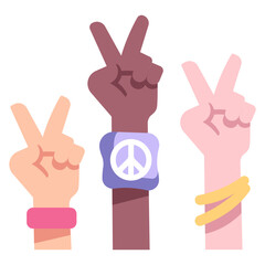 Raise hand peace icon