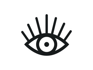 Eye icon. eye with lashes vector illustration. 