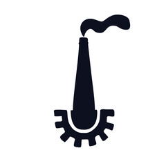 Power plant doodle logo icon sign Gear smoke symbol emblem Industrial doodle design Problem ecology concept Game style Fashion print clothes apparel greeting invitation card cover flyer poster banner