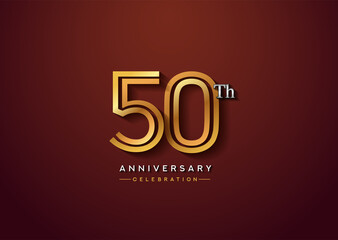 50th anniversary celebration logotype with linked number gold and silver color isolated on elegant color. vector anniversary for celebration, invitation card, and greeting card