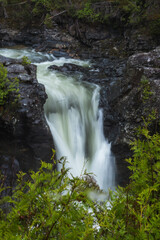 Fototapeta na wymiar View on St Anne waterfall in the Gaspesie National Park in Quebec, Canada