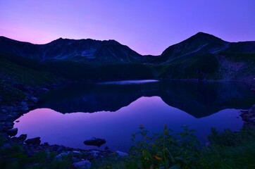 夜明けの立山連峰　みくりが池