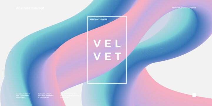 Trendy design template with fluid and liquid shapes. Abstract gradient backgrounds with pastel colours. Applicable for covers, websites, flyers, presentations, banners. Vector illustration.
