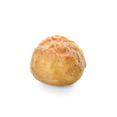 Tasty baked potato on white background