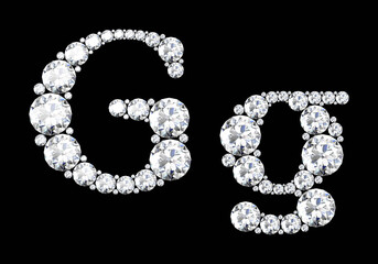 diamond letters with gemstones (high resolution 3D image)