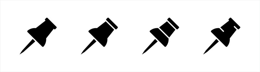 Push pin icon sets vector Illustration.