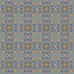 Abstract colorful seamless jacquard mosaic pattern. Design for fabric, wallpaper, paper, cover, weaving, packaging, tile, ceramics. Background for fashion textiles.