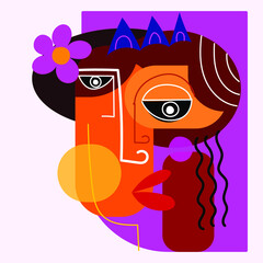 Portrait abstract design background vector illustration.