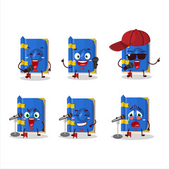 A Cute Cartoon design concept of water book of magic singing a famous song