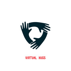 Fototapeta premium Hands hugs over white illustration