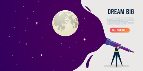 Telescope with blank background illustration © tutti_frutti