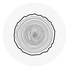 Tree rings wood abstract web icon 