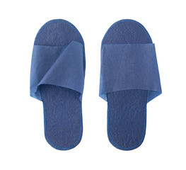Pair of blue disposable slippers for SPA and hotel