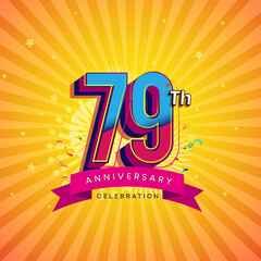 79th Anniversary Celebration With Fireworks And Celebration background.