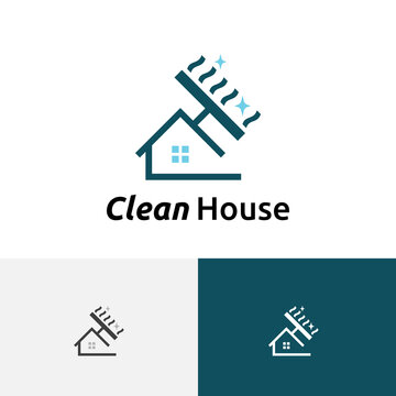 Shiny House Cleaning Service Care Abstract Logo