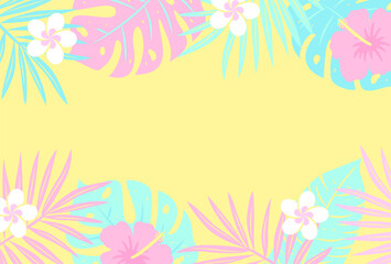 vector background with tropical illustrations for banners, cards, flyers, social media wallpapers, etc.