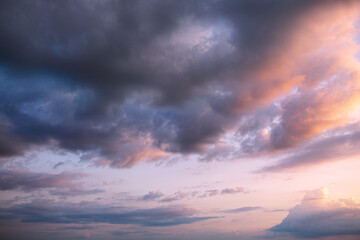 Sunset sky background, Orange Sunset Sky. Beautiful Sky