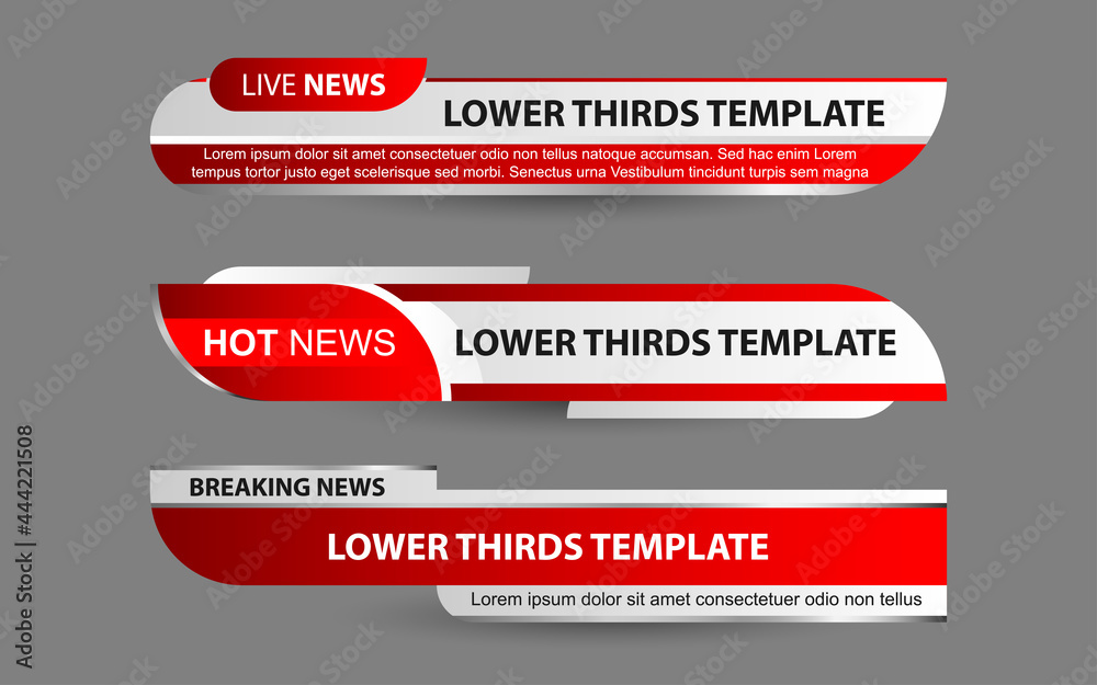 Wall mural set collection vector of broadcast news lower thirds template layout design banner for bar headline 