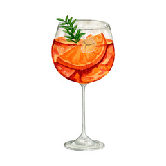 Watercolor fruit cocktails drink for summer party 