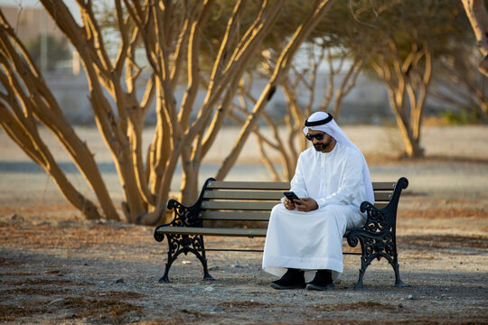 Arab Emirati Young Entrepreneur taking over the phone