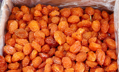 close-up dried organic fruits background