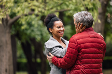 Fototapeta premium Adult man, making his wife smile.