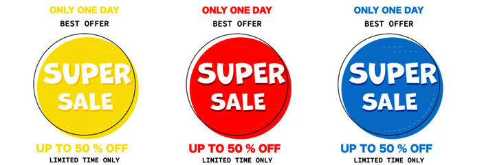 Set sale sign. vector set sale.