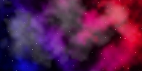 Dark Purple, Pink vector layout with bright stars.