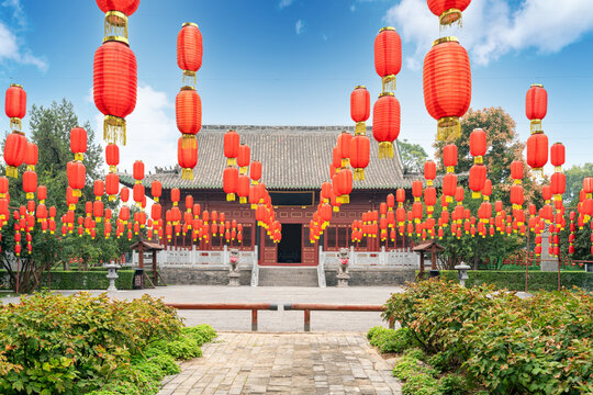 The main hall of Zhougong Temple has a history of more than 400 years, Luoyang, China.