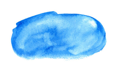 Blue splash watercolor cloud backgrund isolated on white