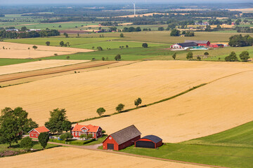 View of a country farm in the cornfields
