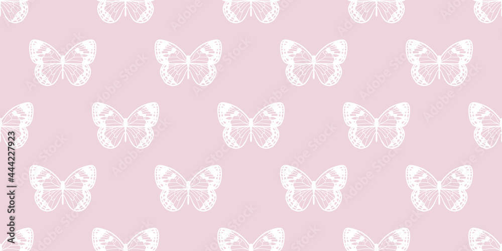 Poster Butterfly seamless repeat pattern background