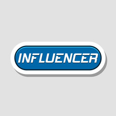 Influencer word button isolated on grey
