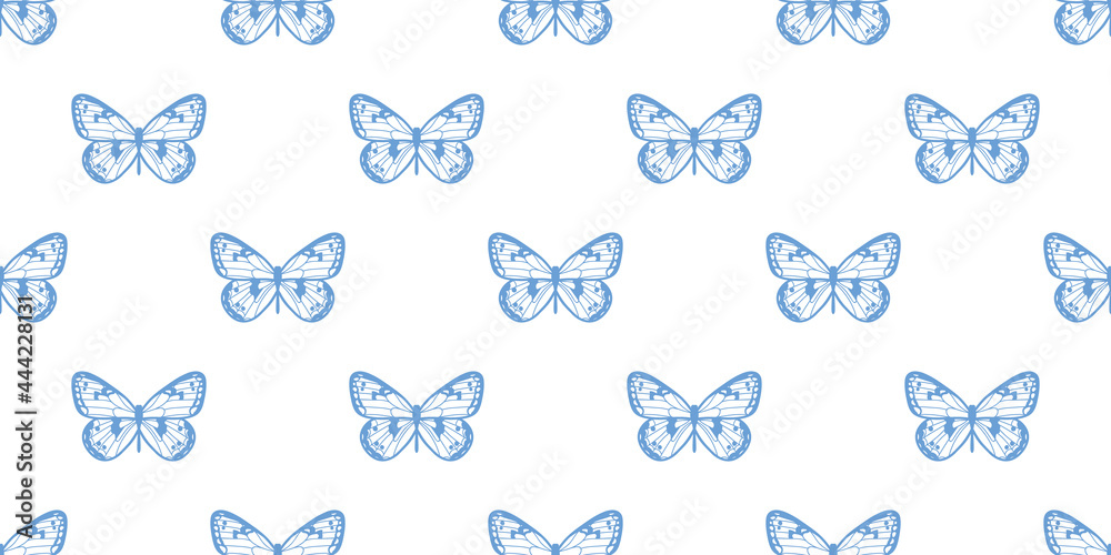 Poster Butterfly seamless repeat pattern background