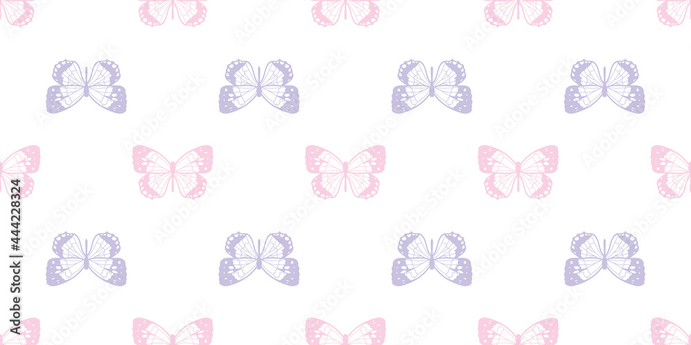 Poster Butterfly seamless repeat pattern background