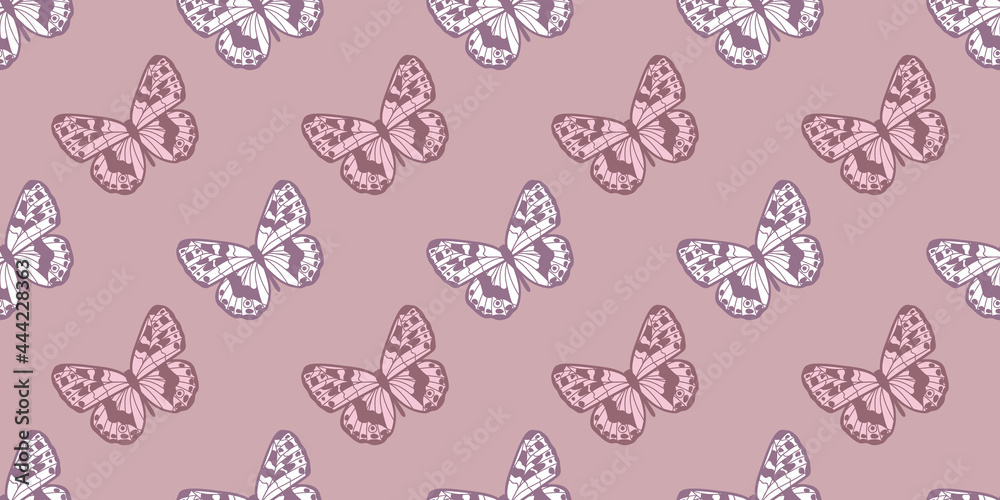 Poster Butterfly seamless repeat pattern background