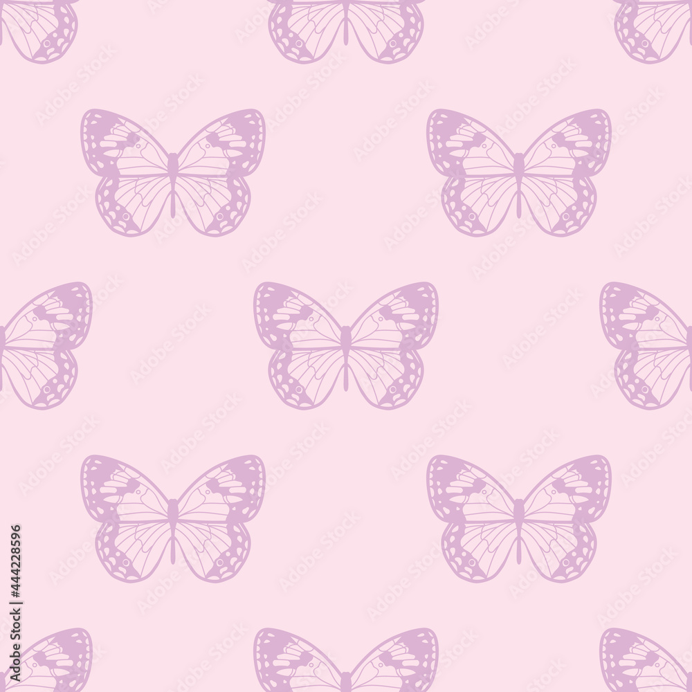 Poster Butterfly seamless repeat pattern background