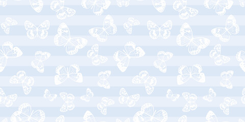 Fototapeta premium Butterfly seamless repeat pattern background